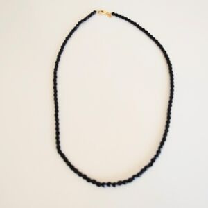 1928 Black Glass Beaded 12" Necklace
